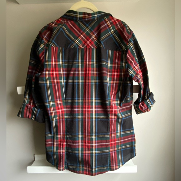J Crew perfect fit button up 10tall NWT holiday plaid - Picture 5 of 5